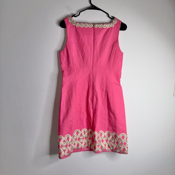 Lilly Pulitzer Pink Adelson Shift Gold Lace - Picture 3 of 9